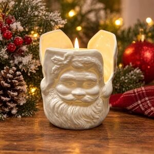 Ceramic Ron Gordon Santa Figurine Candle Holder Christmas Holiday Decor